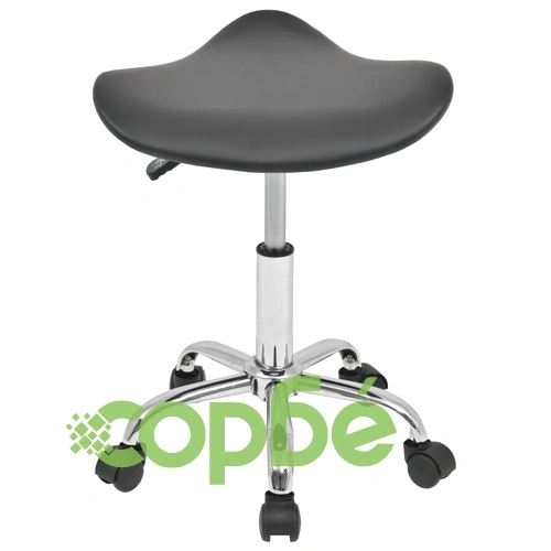 Въртящ се стол за студио за красота, изкуствена кожа, черен ➤ топ цена ➤ sorbe.bg