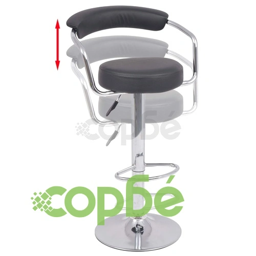 Въртящи се бар столове, 2 бр, изкуствена кожа, черни ➤ топ цена ➤ sorbe.bg