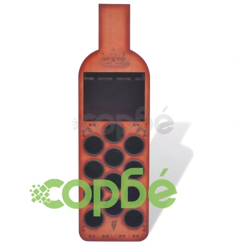 Етажерка за вино във форма на бутилка, за 12 бутилки, кафява ➤ топ цена ➤ sorbe.bg