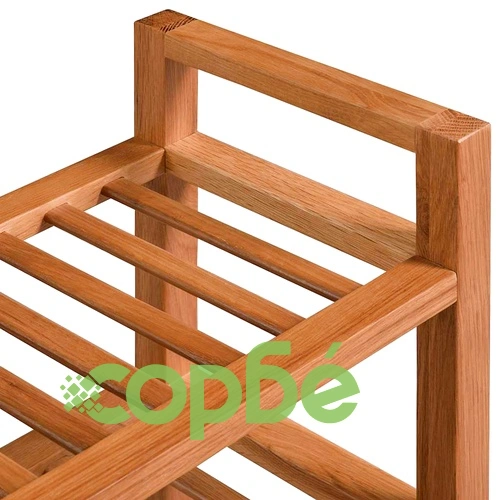 Поставка за обувки с 3 рафта, 100x27x60 см, дъбов масив ➤ топ цена ➤ sorbe.bg