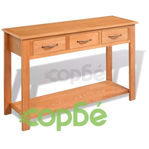 Конзолна маса, 118x35x77 см, дъбов масив ➤ топ цена ➤ sorbe.bg