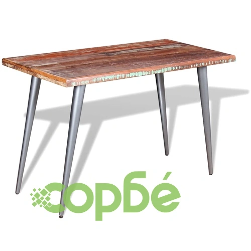 Трапезна маса, регенерирано дърво масив, 120x60x76 cм ➤ топ цена ➤ sorbe.bg
