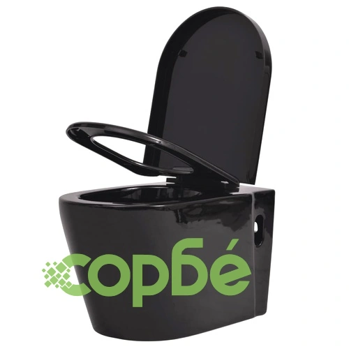 Окачена тоалетна чиния, керамична, черна ➤ топ цена ➤ sorbe.bg