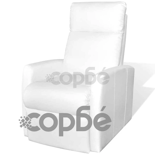 ТВ реклайнер, бял, изкуствена кожа ➤ топ цена ➤ sorbe.bg