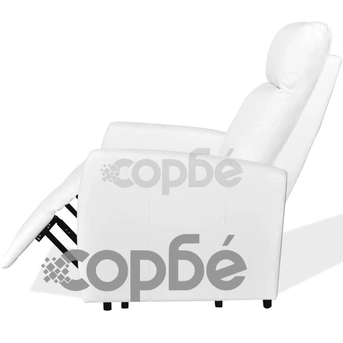 ТВ реклайнер, бял, изкуствена кожа ➤ топ цена ➤ sorbe.bg