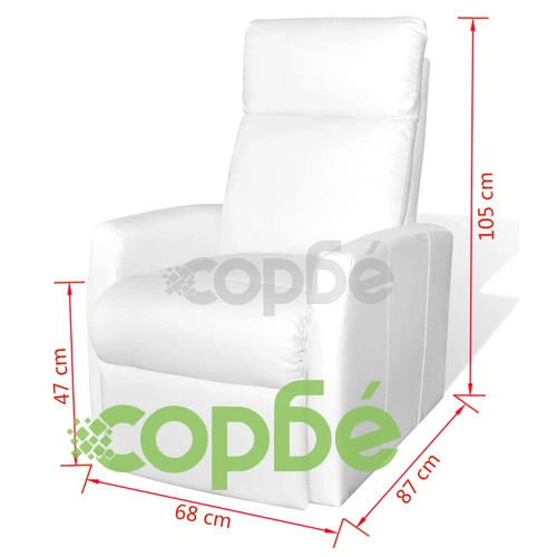 ТВ реклайнер, бял, изкуствена кожа ➤ топ цена ➤ sorbe.bg