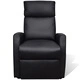 ТВ реклайнер, черен, изкуствена кожа