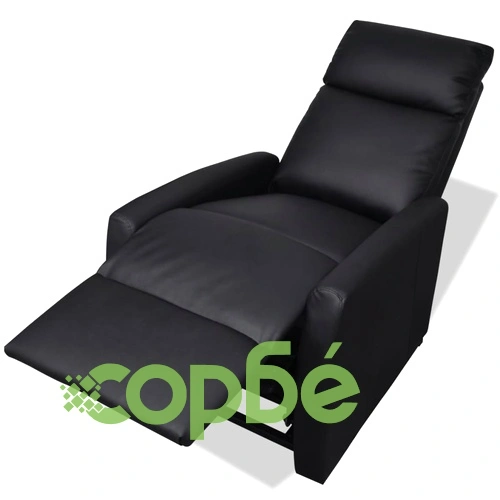 ТВ реклайнер, черен, изкуствена кожа ➤ топ цена ➤ sorbe.bg