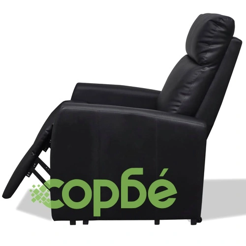 ТВ реклайнер, черен, изкуствена кожа ➤ топ цена ➤ sorbe.bg