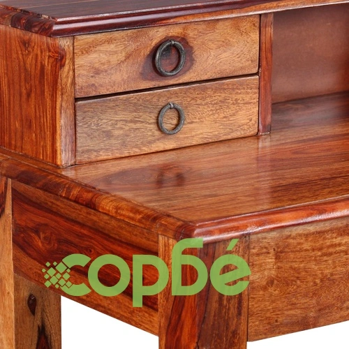 Бюро с 5 чекмеджета, акациево дърво масив, 90х40х90 см ➤ топ цена ➤ sorbe.bg