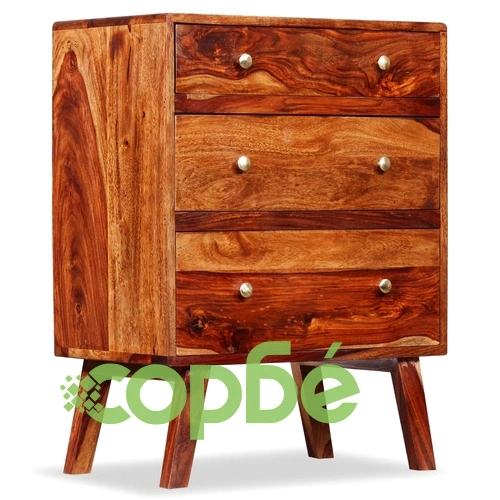 Страничен шкаф, акациево дърво масив, 60x35x76 cм ➤ топ цена ➤ sorbe.bg