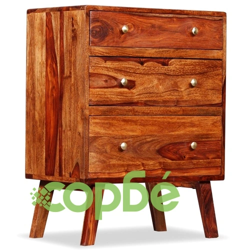 Страничен шкаф, акациево дърво масив, 60x35x76 cм ➤ топ цена ➤ sorbe.bg