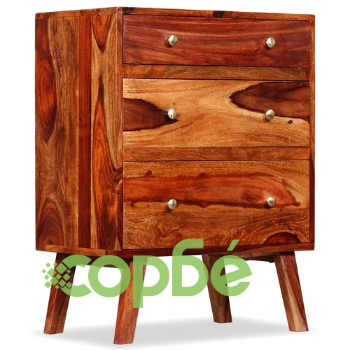 Страничен шкаф, акациево дърво масив, 60x35x76 cм ➤ топ цена ➤ sorbe.bg