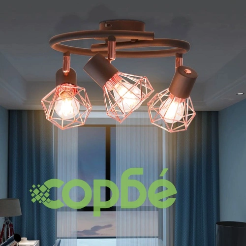 Таванна лампа с 3 LED филамент крушки 12 W ➤ топ цена ➤ sorbe.bg