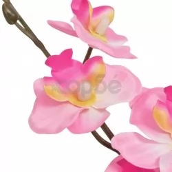 Изкуствено растение орхидея със саксия, 30 см, розова