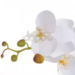Изкуствено растение орхидея със саксия, 65 см, бяло