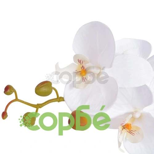 Изкуствено растение орхидея със саксия, 65 см, бяло ➤ топ цена ➤ sorbe.bg