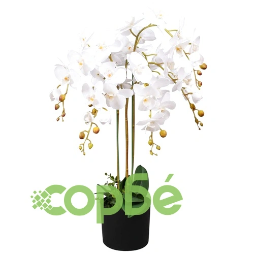 Изкуствена орхидея със саксия 75 см бяла ➤ топ цена ➤ sorbe.bg