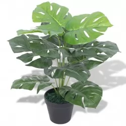 Изкуствено растение монстера със саксия, 45 см, зелено