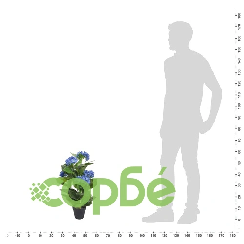 Изкуствено растение хортензия със саксия, 60 см, синя ➤ топ цена ➤ sorbe.bg