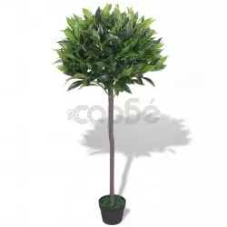 Изкуствено растение лавър със саксия, 125 см, зелено