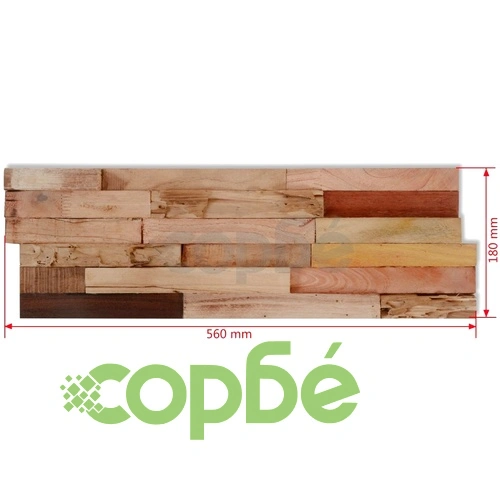 Стенни облицовъчни панели, 10 бр, рециклиран тик, 1 м²  ➤ топ цена ➤ sorbe.bg