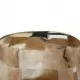 Пуф табуретка, естествена кожа, кръгла, 50x50x45 см 