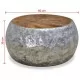 Маса за кафе, алуминий, тиково дърво, 60х60х30 см 