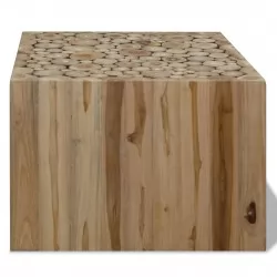 Маса за кафе, натурална тикова дървесина, 50x50x35 см