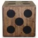 Кутия за съхранение, минди дърво, 40x40x40 см, дизайн на зар