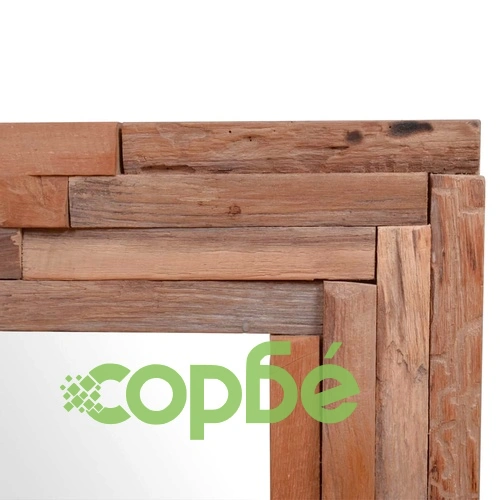 Декоративно огледало, тиково дърво, 90x60 см, правоъгълно ➤ топ цена ➤ sorbe.bg