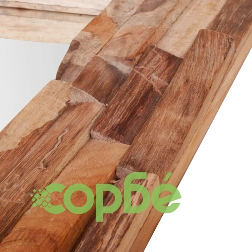 Декоративно огледало, тиково дърво, 90x60 см, правоъгълно ➤ топ цена ➤ sorbe.bg