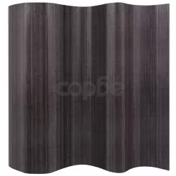 Разделител за стая от бамбук, сив, 250x165 cм