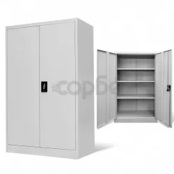 Офис шкаф, 90x40x140 см, стомана, сив