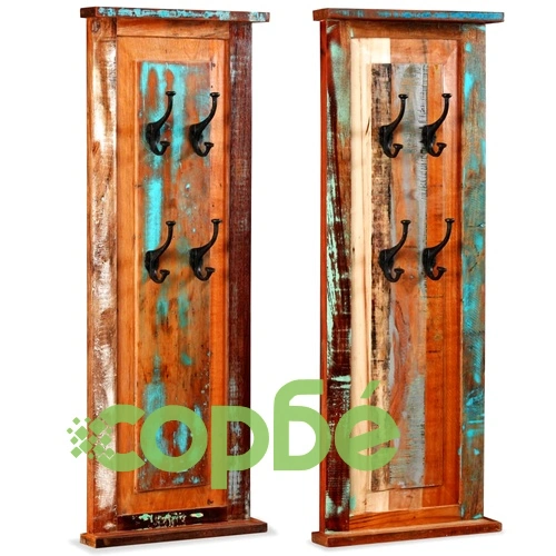 Закачалки, 2 бр, регенерирана дървесина масив, 38x100 см ➤ топ цена ➤ sorbe.bg