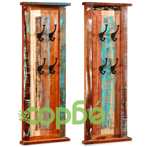 Закачалки, 2 бр, регенерирана дървесина масив, 38x100 см ➤ топ цена ➤ sorbe.bg