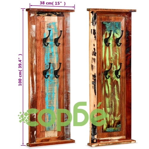 Закачалки, 2 бр, регенерирана дървесина масив, 38x100 см ➤ топ цена ➤ sorbe.bg
