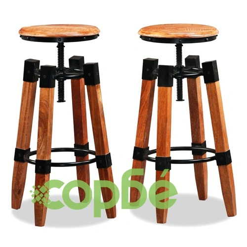 Бар табуретки, 2 бр, мангово дърво масив ➤ топ цена ➤ sorbe.bg