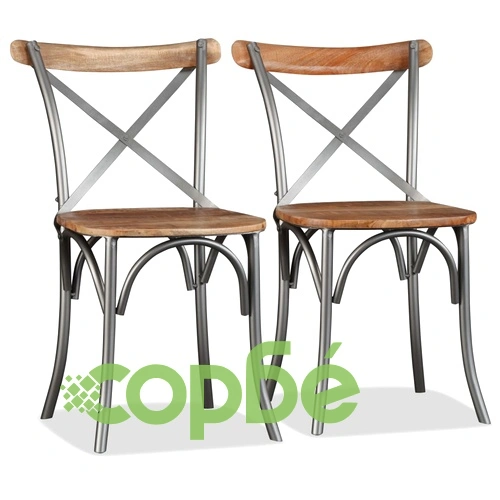 Трапезни столове, 2 бр, мангово дърво масив ➤ топ цена ➤ sorbe.bg