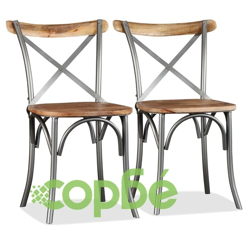 Трапезни столове, 2 бр, мангово дърво масив ➤ топ цена ➤ sorbe.bg