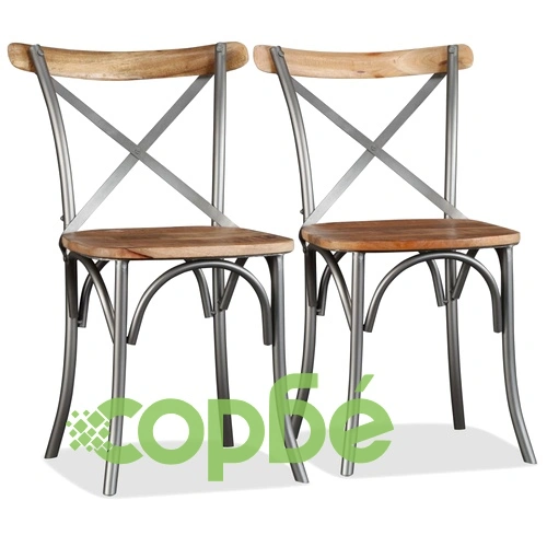 Трапезни столове, 2 бр, мангово дърво масив ➤ топ цена ➤ sorbe.bg