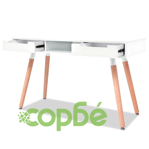 Конзолна маса, MDF, бук, 120х50х75 см, бяла ➤ топ цена ➤ sorbe.bg