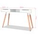 Конзолна маса, MDF, бук, 120х50х75 см, бяла