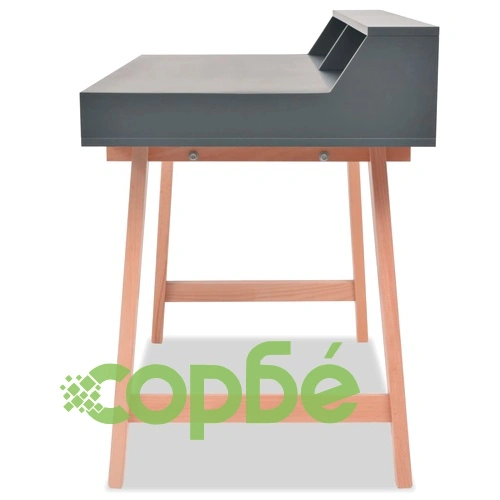 Бюро, MDF, бук, 110x60x85 см, сиво ➤ топ цена ➤ sorbe.bg