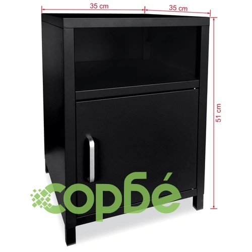 Нощно шкафче, 35х35х51 см, черно ➤ топ цена ➤ sorbe.bg