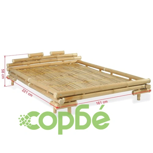 Бамбуково легло, 140x200 см, естествен цвят ➤ топ цена ➤ sorbe.bg