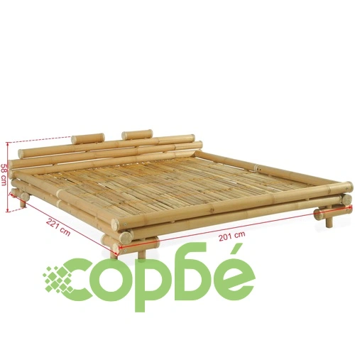 Бамбуково легло, 180x200 см, естествен цвят ➤ топ цена ➤ sorbe.bg