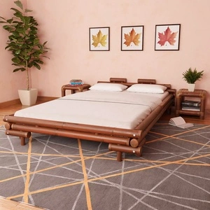 Бамбуково легло, 140x200 см, тъмнокафяво