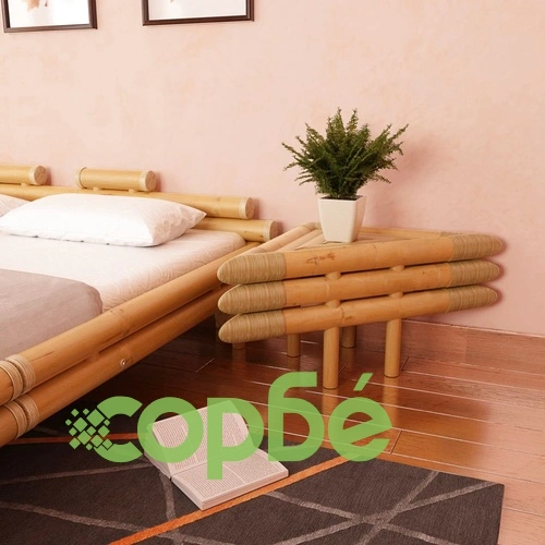 Нощни шкафчета, 2 бр, 60x60x40 см, бамбук, естествен цвят ➤ топ цена ➤ sorbe.bg