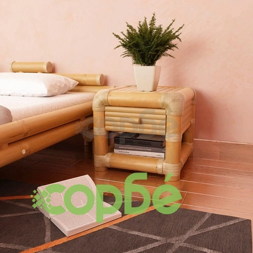 Нощно шкафче, 45x45x40 см, бамбук, естествен цвят ➤ топ цена ➤ sorbe.bg